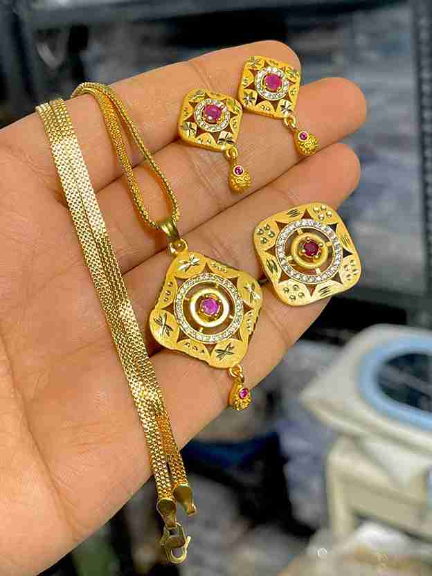 Gold Plated Pendant With Tops Ad Adjustable Ring Combo